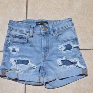 Aeropostale Distressed Blue Jean Shorts